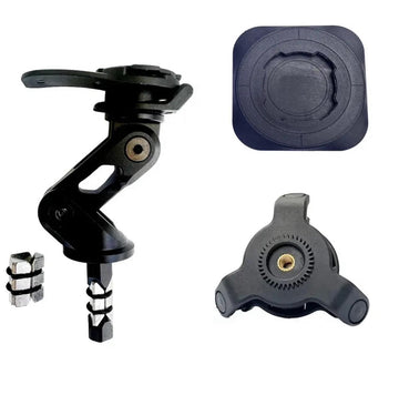 BLACK EDITION Phone holder with vibration dampener compatible with fork system and handlebar mounts