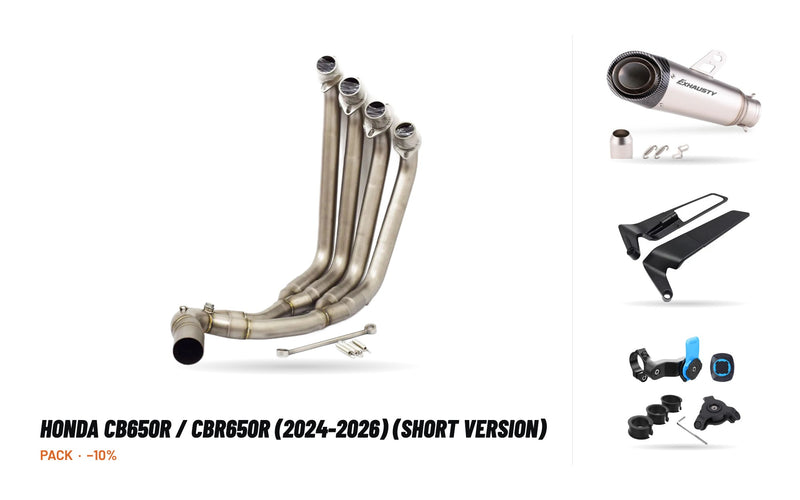 Manifolds + Exhaust Tip Pack – Honda CB650R / CBR650R (2024-2026) (short version)