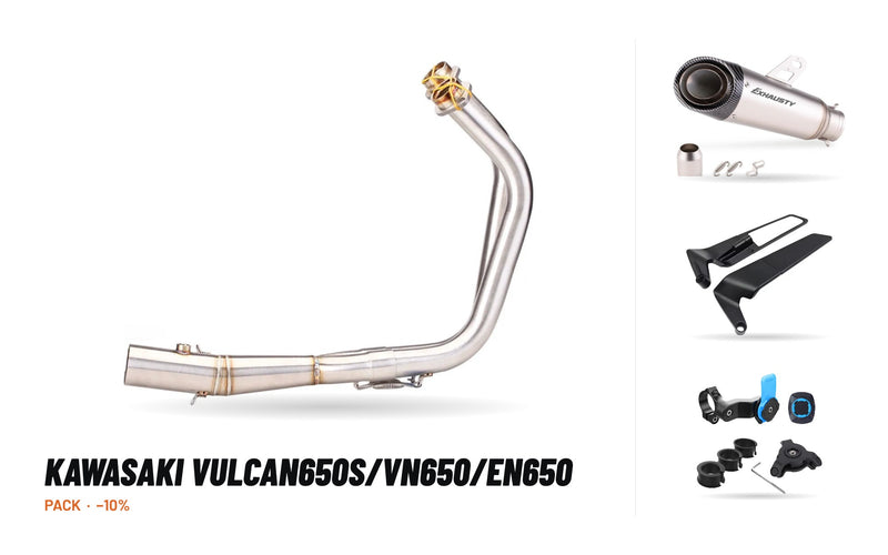 Manifolds + Exhaust Tip Pack – Kawasaki Vulcan650s/VN650/EN650