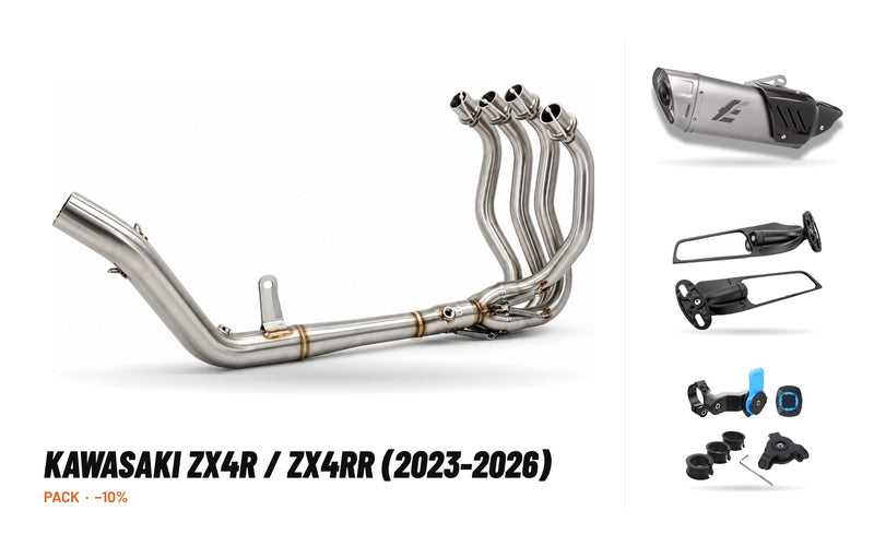 Manifolds + Exhaust Tip Pack – Kawasaki ZX4R / ZX4RR (2023-2026)