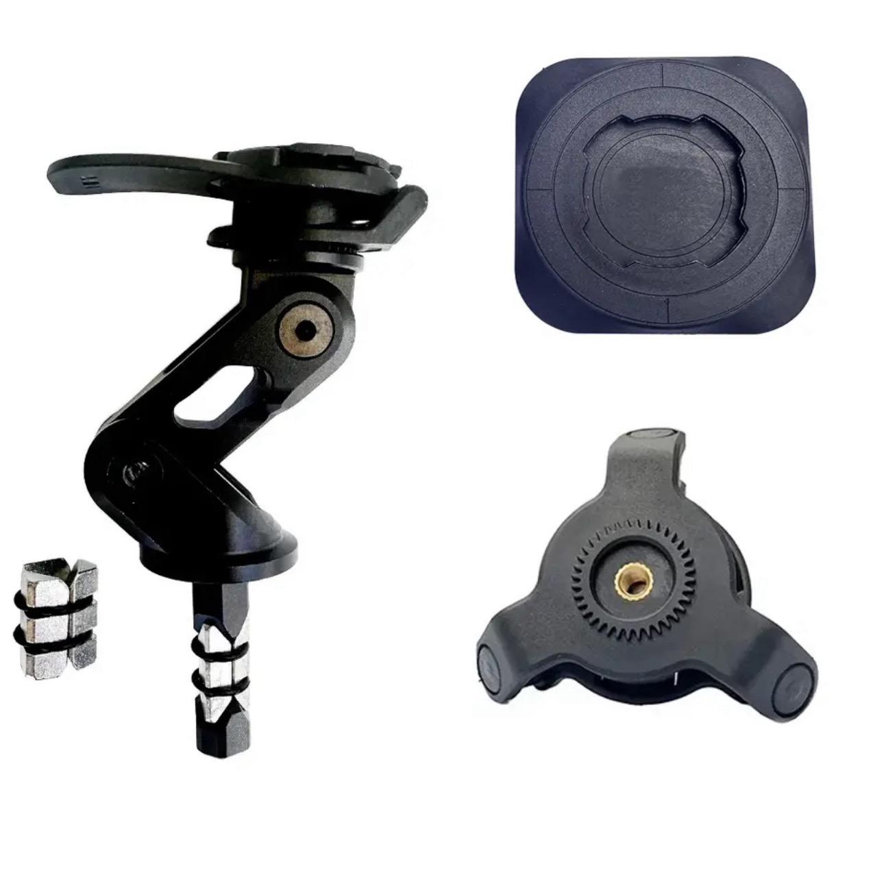 BLACK EDITION Phone holder with vibration dampener compatible with fork system and handlebar mounts