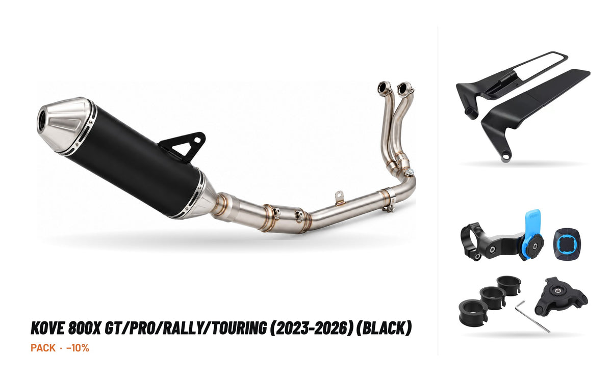Pack Escape Completo – Kove 800X GT/Pro/Rally/Touring (2023-2026) (Black)