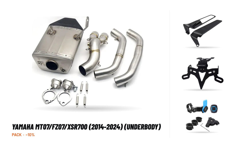 Pack Escape Completo – Yamaha MT07/FZ07/XSR700 (2014-2024) (Underbody)