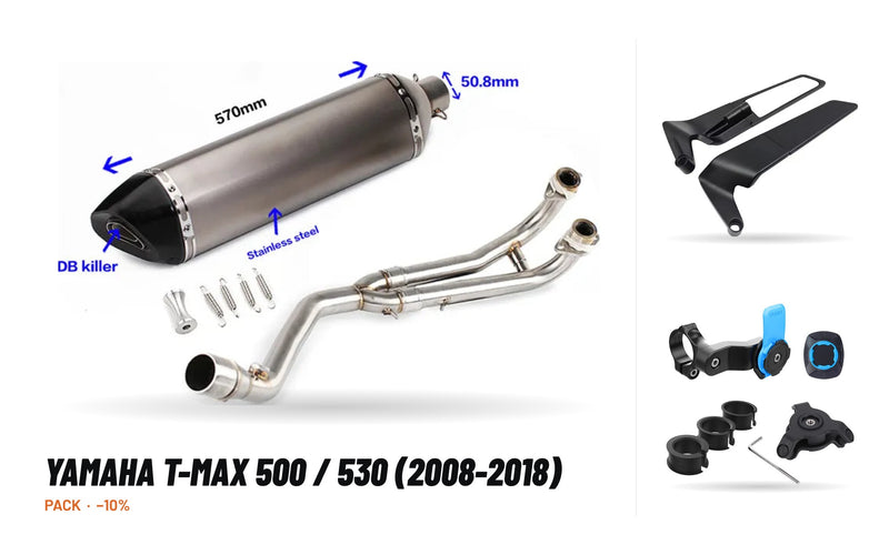 Pack Escape Completo – Yamaha T-MAX 500 / 530 (2008-2018)