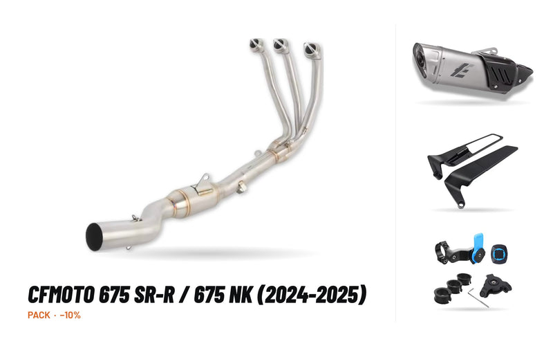 Manifolds + Exhaust Tip Pack – CFMOTO 675 SR-R / 675 NK (2024-2025)