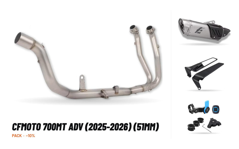Manifolds + Exhaust Tip Pack – CFMOTO 700MT ADV (2025-2026) (51mm)