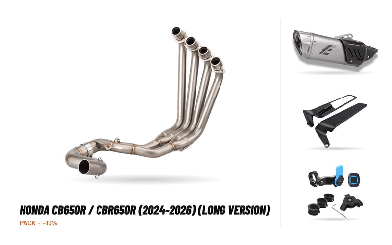 Manifolds + Exhaust Tip Pack – Honda CB650R / CBR650R (2024-2026) (Long version)