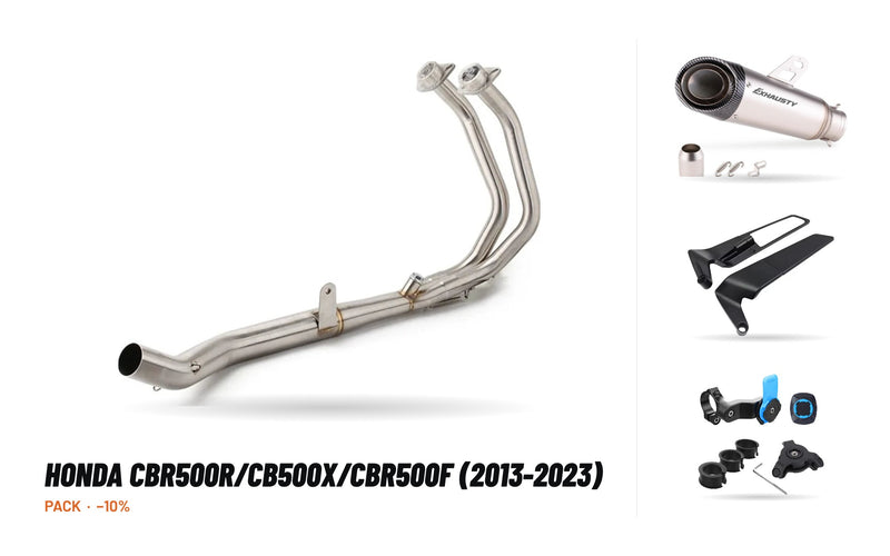 Manifolds + Exhaust Tip Pack – Honda CBR500R/CB500X/CBR500F (2013-2023)