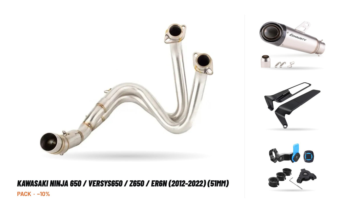 Kit Collettori + Silenziatore – Kawasaki Ninja 650 / Versys650 / Z650 / ER6N (2012-2022) (51mm)