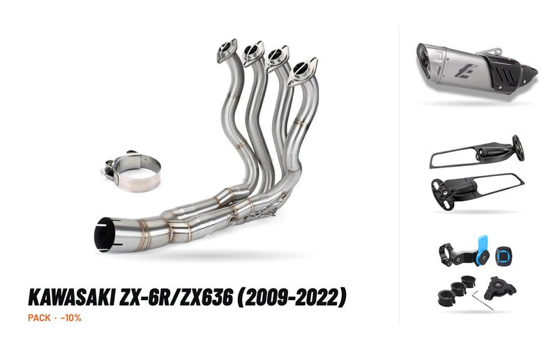 Manifolds + Exhaust Tip Pack – Kawasaki ZX-6R/ZX636 (2009-2022)