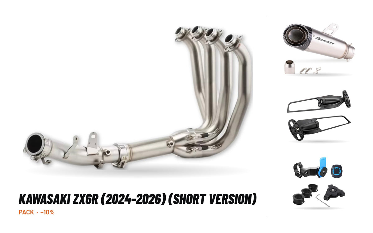 Pack Collecteurs + Silencieux – Kawasaki ZX6R (2024-2026) (Version courte)