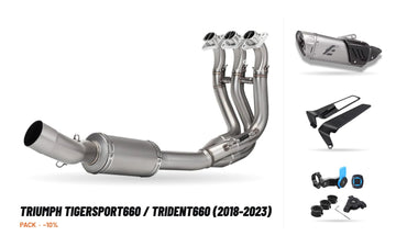 Manifolds + Exhaust Tip Pack – Triumph TigerSport660 / Trident660 (2018-2023)