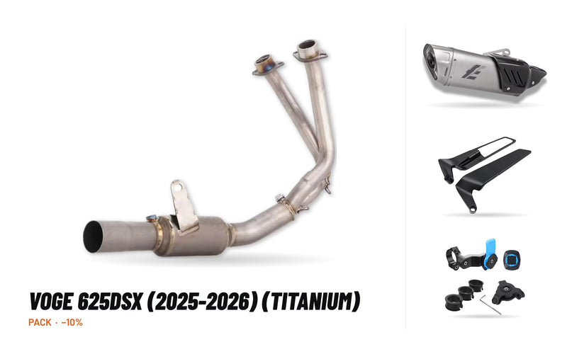 Pack Coletores + Ponteira – Voge 625DSX (2025-2026) (Titânio)