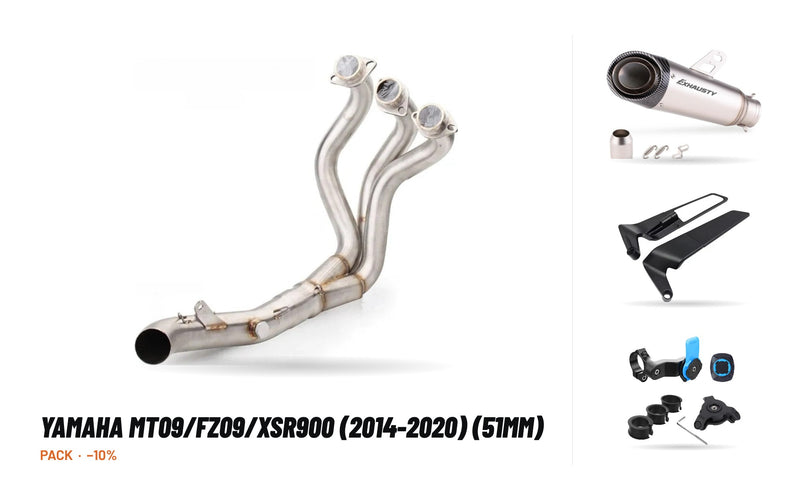 Pack Coletores + Ponteira – Yamaha MT09/FZ09/XSR900 (2014-2020) (51mm)