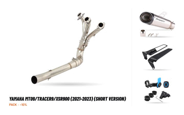 Manifolds + Exhaust Tip Pack – Yamaha MT09/Tracer9/XSR900 (2021-2023) (short version)